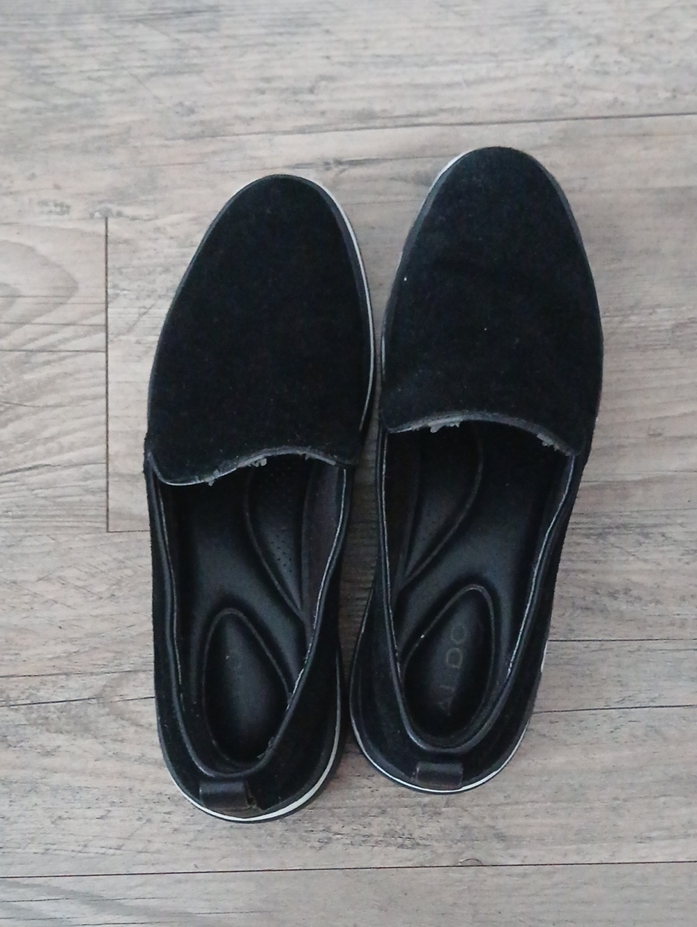 Aldo Black Slip-On Suede Loafers for Men